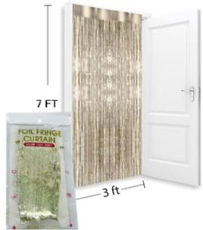 96 Bulk LASER CHAMPAIGN 3X7FT FOIL FRINGE CURTAI