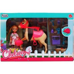 12 Bulk Doll & Horse Play Set In Window Box