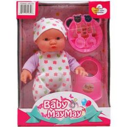 12 Bulk 9" Baby Doll W/ Accss In Window Box, 2 Assrt Clrs