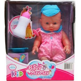 12 Bulk 10.5" Baby Doll W/ Accss In Window Box, 2 Assrt Clrs