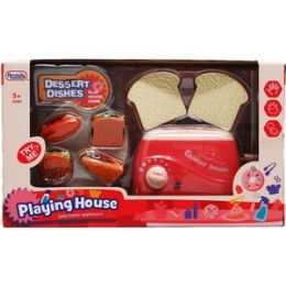 12 Bulk 5.75" W/u Toy Toaster W/ Accss Bread In Window Box