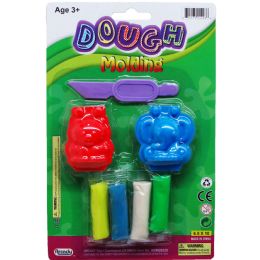 72 Bulk 8pc Dough Play Set W/ Molds On Blister Card