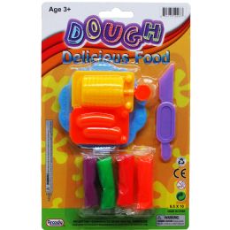 72 Bulk 8pc Dough Play Set W/ Molds On Blister Card
