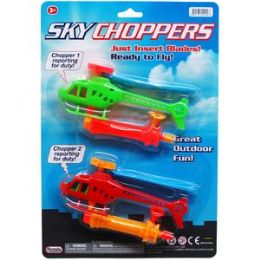 48 Bulk 2pc 6" Pull A Line Choppers On Blister Card, 2 Assrt