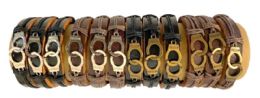24 Bulk Wholesale Faux Leather Handcuff Style Bracelet