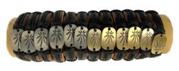 24 Bulk Wholesale Marijuana Leaf Style Faux Leather Bracelet