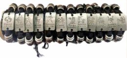 24 Bulk Wholesale Silver Color Zodiac Faux Leather Bracelet