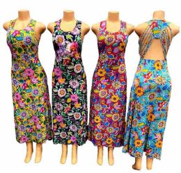 24 Bulk Wholesale Long Colorful Sunflower Summer Dress