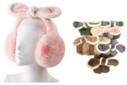 24 Bulk Wholesale Super Soft Earmuffs With Bow Tie On Top
