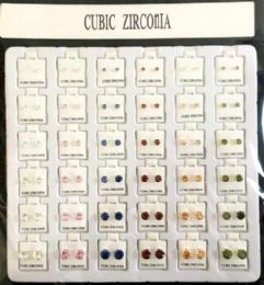 36 Bulk Wholesale Cubic Zirconia Studs Earring Round Shape