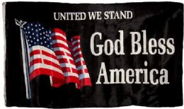 24 Bulk Wholesale Black Background God Bless America Flag