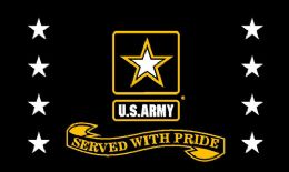 24 Bulk Wholesale Licensed U.s. Army Served With Pride Black Flag