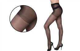 60 Bulk Adriana Fashion Smooth Satin Finish Sheer Pantyhose Black Queen Plus