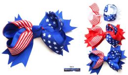 24 Bulk Wholesale Usa Flag Style Hair Clip