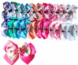 24 Bulk Wholesale Girl's Bow Tie Hair Clip
