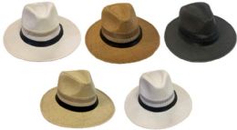24 Bulk Wholesale Mesh Solid Color Fedora Hat (larger Size)