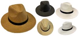 24 Bulk Wholesale Solid Color Fedora Hat (larger Size)