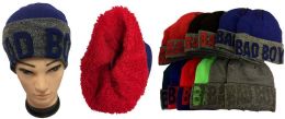 24 Bulk Wholesale Bad Boy Plush Lining Winter Hat