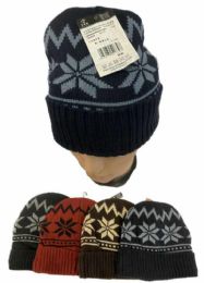 24 Bulk Wholesale Snowflake Style Winter Hat/beanie