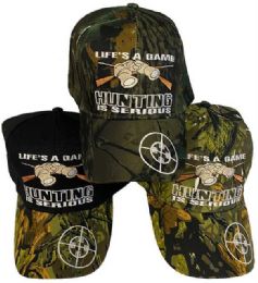 24 Bulk Wholesale Hunting Hat Life's A Game, Hunting Is Serious
