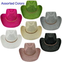 12 Bulk Sparkly Sequin Cowboy Hats - Party Cowboy Hats | Assorted Colors