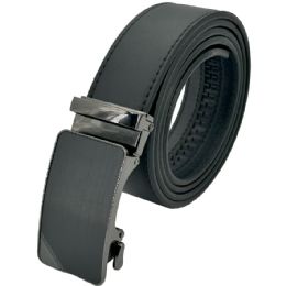 12 Bulk Pitch Black Ratcheting Belts - Adjustable Slide Belts without Holes