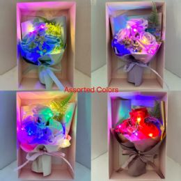 12 Bulk LED Light up Scented Valentine Roses - Assorted Colors
