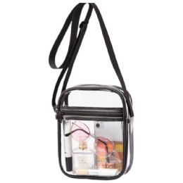 12 Bulk Clear Crossbody Purse - Transparent Makeup Bags