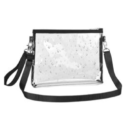 12 Bulk Small Clear Handbags - Transparent Cosmetic Bags
