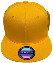 24 Bulk Wholesale Snapback Baseball Cap/hat Yellow Color