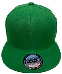 24 Bulk Wholesale Snapback Baseball Cap/hat Green Color