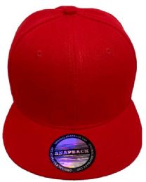 24 Bulk Wholesale Snapback Baseball Cap/hat Red Color