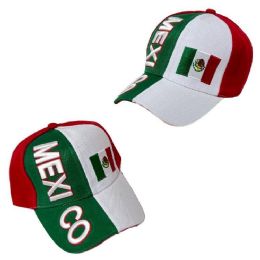 24 Bulk Tricolor World Flag Of Mexico Baseball Hat
