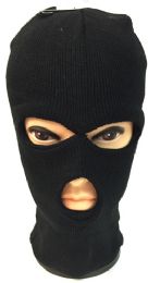 24 Bulk Unisex Black Ski Hat/mask One Size Fits All