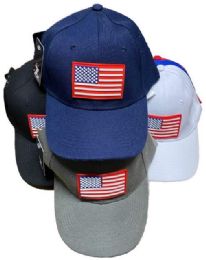 24 Bulk Wholesale Usa Flag Baseball Cap/hat