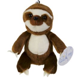24 Bulk Plush 5in Chubby Sloth W/clip Priscilla Wish Pets