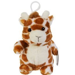 24 Bulk Plush 5in Chubby Giraffe Geraldine W/clip Wish Pets