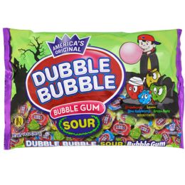 12 Bulk Dubble Bubble Sour Bubble Gum 14 Oz Laydown Bag