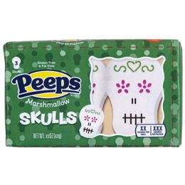 24 Bulk Peeps Marshmallow Skulls 3ct 1.5 Oz Counter Display