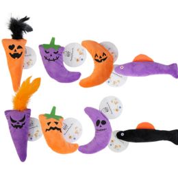 48 Bulk Cat Toy Catnip Filled Halloween  Assorted Designs In Merch Strip
