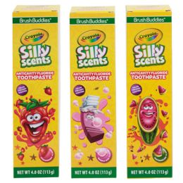 24 Bulk Toothpaste Crayola 4oz Silly Scents Bubble Gum, Strawberry, Watermelon 09/2025 Expiry Date