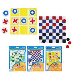 36 Bulk Games Felt Board & Game Pieces 3ast Memory,checkers,tic Tac In Prtd Bag