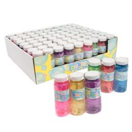 24 Bulk Bubbles 3pk 4oz Translucent Ast Color Bottles In 24pc Tray Pdq Shrink W/color Label