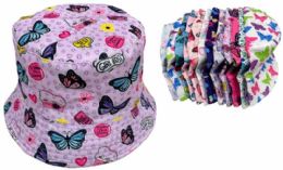 24 Bulk Wholesale Kids/children Butterfly Bucket Hat