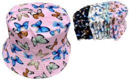 24 Bulk Wholesale Butterfly Bucket Hat