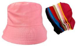 24 Bulk Wholesale Solid Color Kids/children Bucket Hat