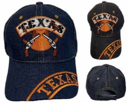 24 Bulk Wholesale Two Gun Cowboy Hat Texas Baseball Cap/hat