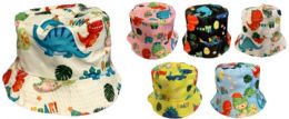 24 Bulk Wholesale Dinosaur Kids/children Bucket Hat