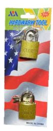24 Bulk Wholesale 2pcs Set Small Brass Padlock