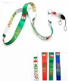24 Bulk Wholesale Mexico Flag Lanyard/ Keychain/ Necklace